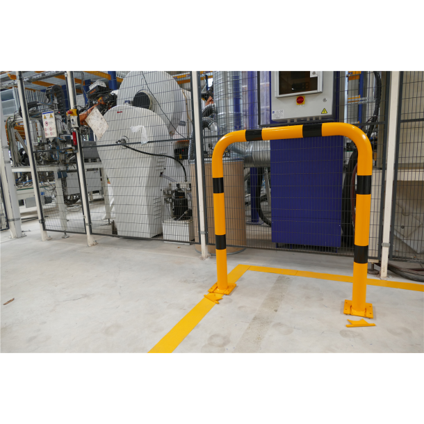 Anti-nudge hoop | removable | steel tube  76 mm | yellow / black | total width: 400 mm | height above ground: 1150 mm